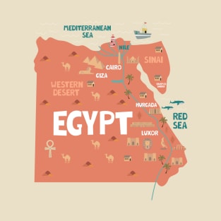 Egypt illustrated map T-Shirt