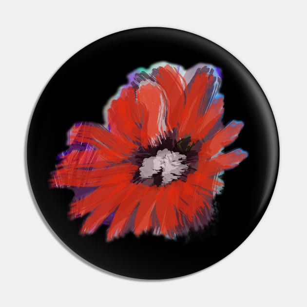 big red flower Pin by DJDannerDesigns