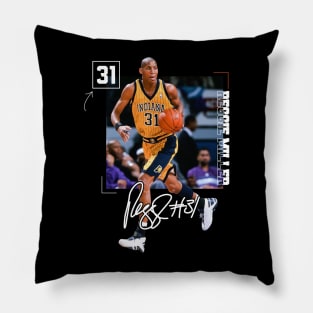 Reggie Miller Choke Sign Basketball Legend Signature Vintage Retro 80s 90s Bootleg Rap Style Pillow