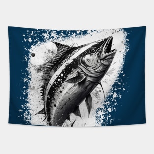 Big Eye Tuna India Ink Jumping Tapestry