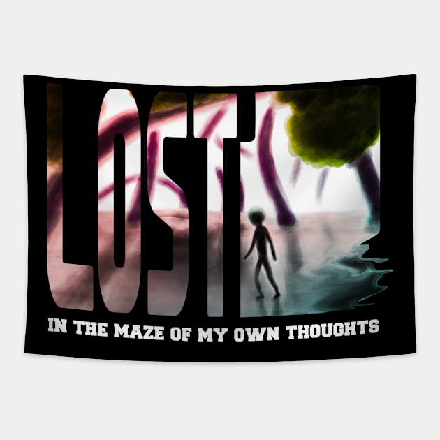 Lost in the maze of my own thoughts Tapestry by Logtrasi