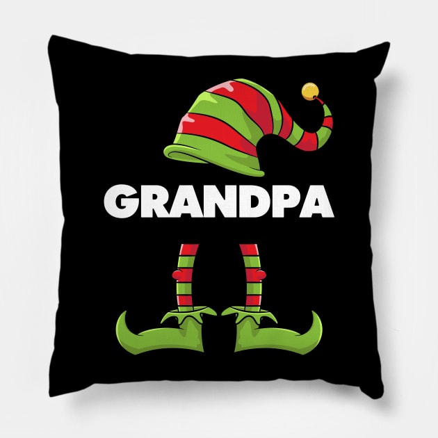 Grandpa Elf Funny Matching Christmas Costume Family Pillow by teeleoshirts