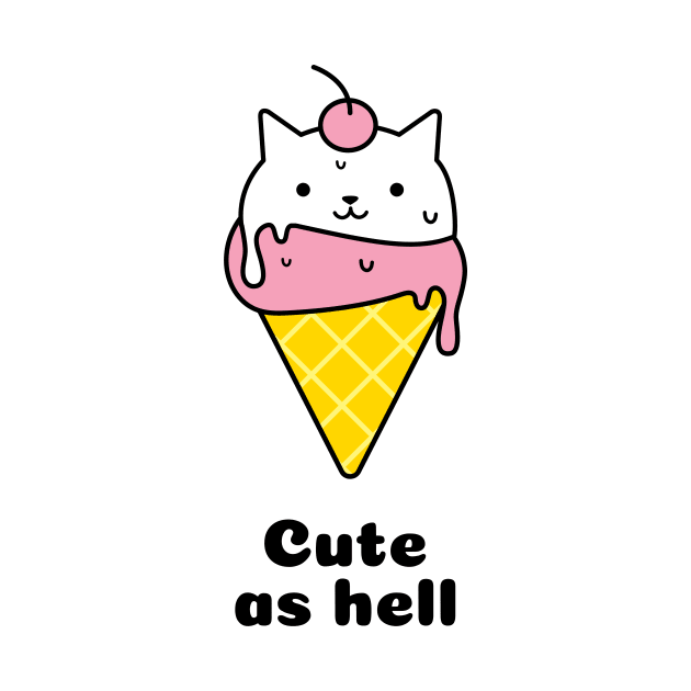 Cute as hell cat by Biddie Gander Designs