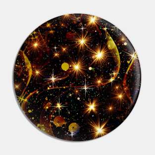 Sparkly seasonal lights with golden stars Pin