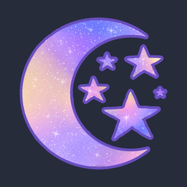 Pastel Dreamy Moon and Stars by arinoiro