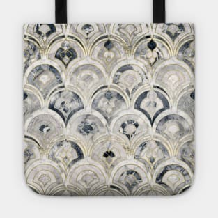 Monochrome Art Deco Marble Tiles Tote