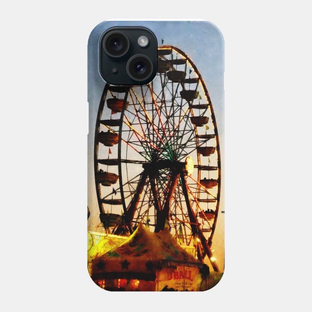 Carnival Midway - Ferris Wheel at Night Phone Case by SusanSavad