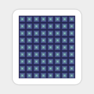 Blue Gradient Squares Pattern Magnet