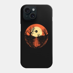 Spooky Halloween - Haunted Forest Shirt - Eerie Art Clothing - "Jack on the Moon" Phone Case