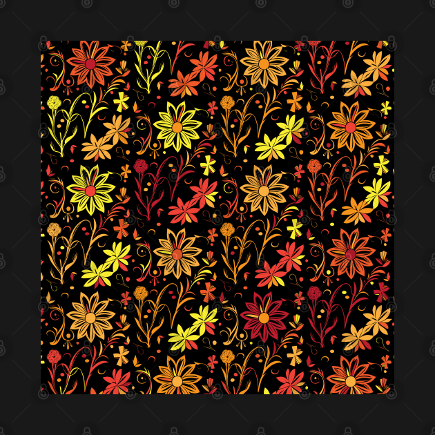 Autumn Floral Pattern by ArtFactoryAI