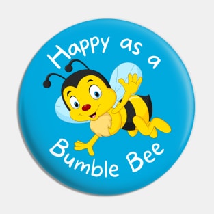 Cute Bee Happy Bumble Bee Pin