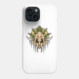 Skull Head with Colored Balinese Carving Style Phone Case