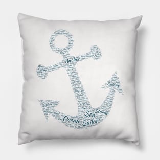 Anchor Sea Sailor Silhouette Shape Text Word Cloud Pillow