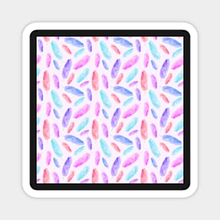 Watercolor pattern with bright feathers Magnet