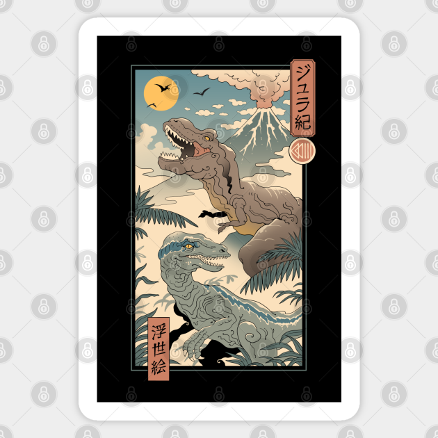 Jurassic Ukiyo-e 2 - Dinosaur - Sticker