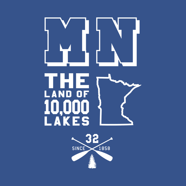 Minnesota MN Land of 10,000 Lakes by 2891 Design