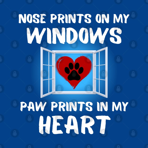 Dog Lover Quote Nose prints on window paw prints in heart Frit-Tees by Shean Fritts 