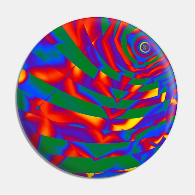 Gay Pride Abstract Crumpled Striped Layers Pin by VernenInk