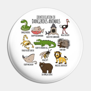 Cute Funny Animal Lover's Identification of Dangerous Animals Classic Pin