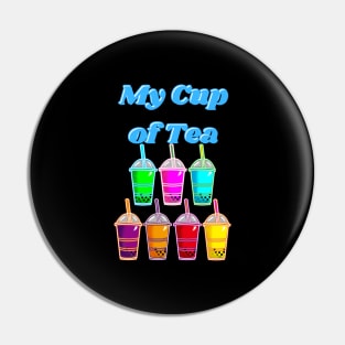 My Cup of Tea; Boba Tea Design, Retro Design Pin