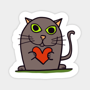 cat with heart Magnet