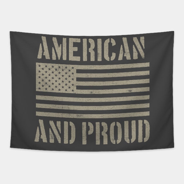 American And Proud USA Flag Military Tapestry by Designkix