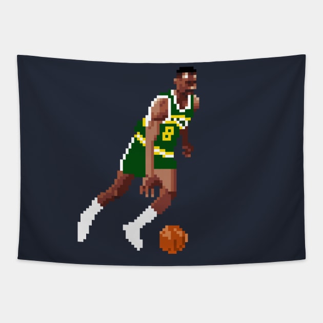 Eddie Johnson Pixel Dribble Tapestry by qiangdade