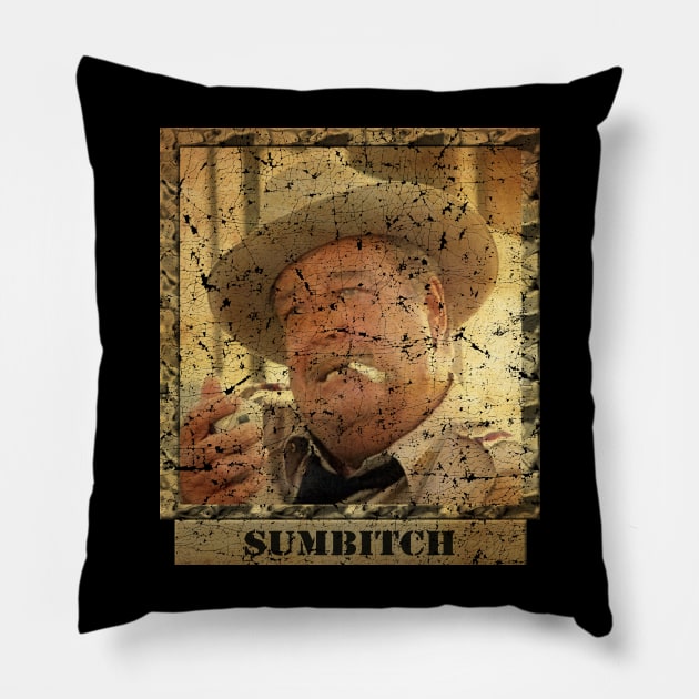 Vintage Sumbitch Pillow by den.make