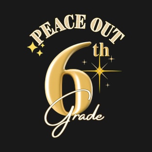 Peace Out 6th Grade Retro Graduation Class T-Shirt