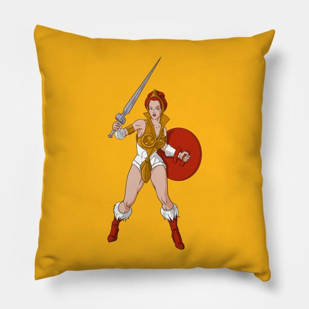 Retro Teela Pose Pillow by tabslabred