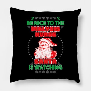 Dialysis Santa Nurses Day Pillow