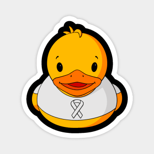 Lung Cancer Awareness Rubber Duck Magnet