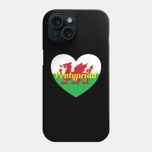 Pontypridd Wales UK Wales Flag Heart Phone Case