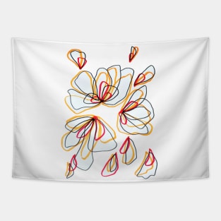 Flower Petals Lineart Tapestry