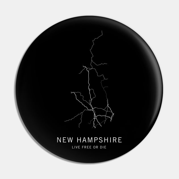 New Hampshire State Road Map Pin by ClarkStreetPress