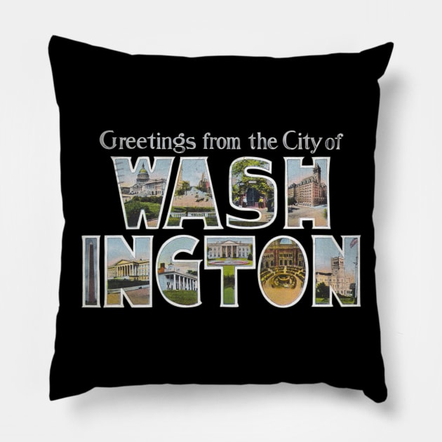 Greetings from the City of Washington Pillow by reapolo