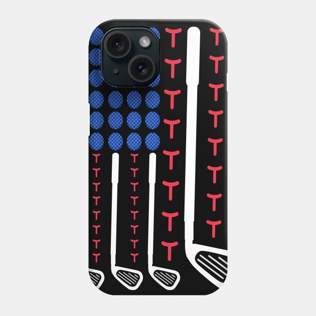 American flag golfing Phone Case by JustBeSatisfied