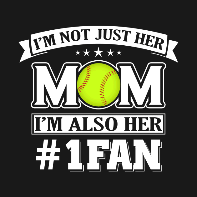 Mom Number One Fan Softball Baseball Player by Sloane GalaxyLinesSpace