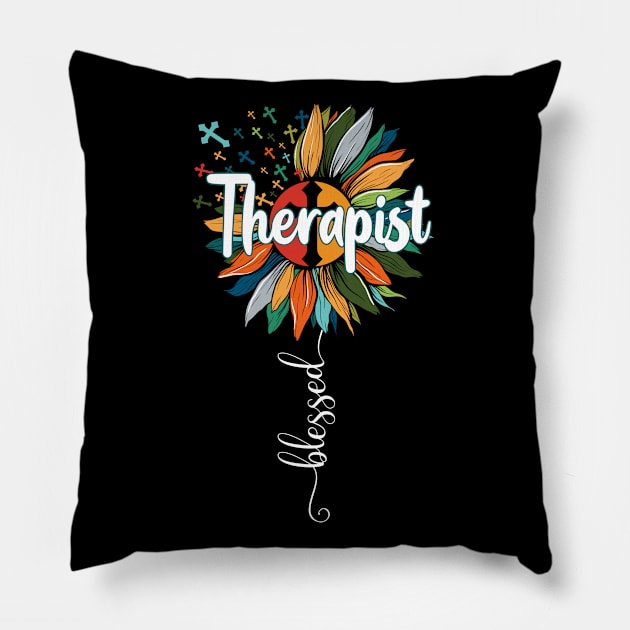 Blessed Therapist Pillow by Brande