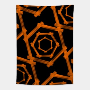 Orange hexagons Tapestry