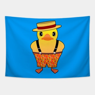 Rubber Duck Boater and Shorts Tapestry