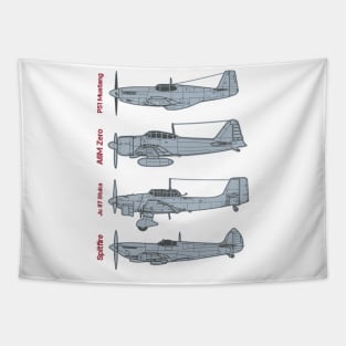 WW2 Iconic Planes Tapestry