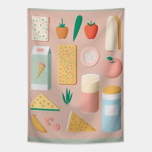 Snack Time - Pastel Colored Pattern Tapestry