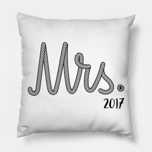 Mrs. Bride 2017 Wedding Gift Rope Pillow