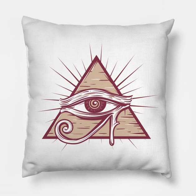 Eye of Ra - Eye of Horus Pillow by Anonic