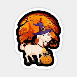 Goat pumpkin witch Magnet