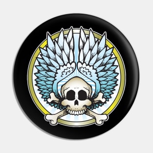 Angel Skull n Crossbones Pin