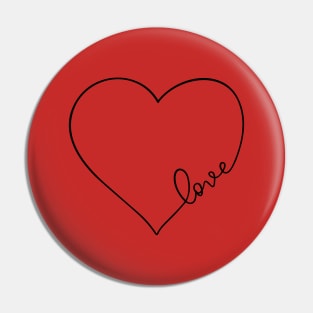 Love Heart Script Pin