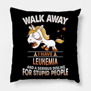 funny leukemia grumpy unicorn warrior Pillow