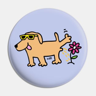 Labrador dog wearing glasses Pin